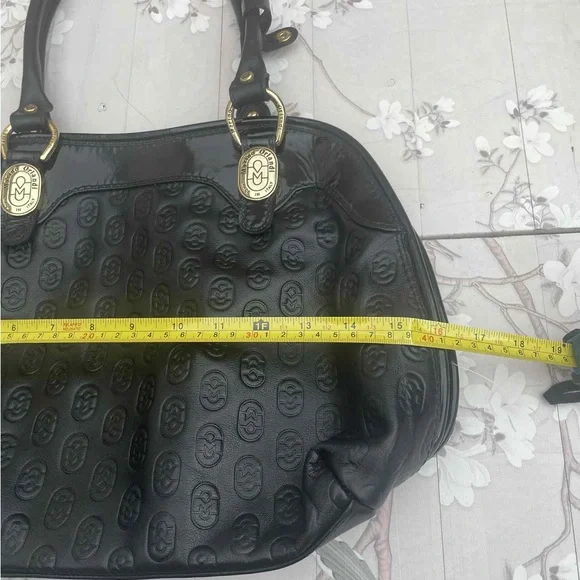 Marino Orlandi Black Shoulder Bag with Gold Accents